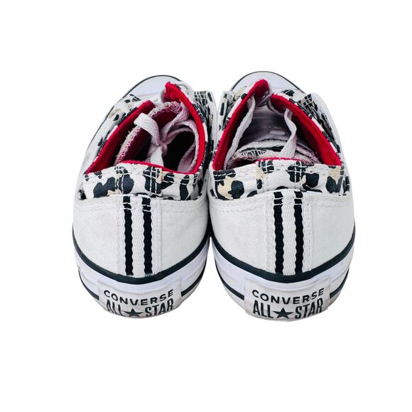 Converse Chuck Taylor All Star Sneakers Women's 7 White Leopard Double Tongue - Picture 3 of 13
